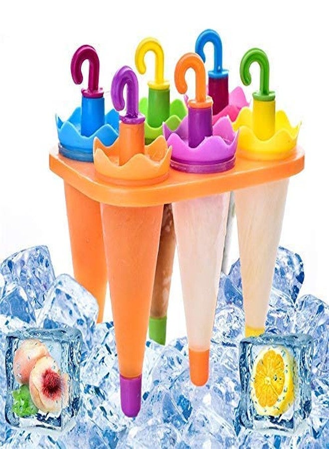 Rasikvar Set of 6 Plastic Reusable Ice Pop Makers, Homemade Popsicle/Frozen Ice Cream/Kulfi Candy for Children & Adults - Multicolor - Image 1